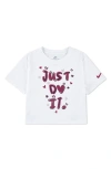 Nike Kids' Essentials Cotton Graphic T-shirt In White