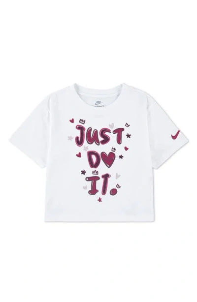 Nike Kids' Essentials Cotton Graphic T-shirt In White