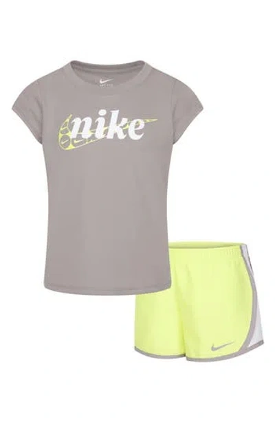 Nike Kids' Essentials Tempo Graphic T-shirt & Shorts Set In Gray