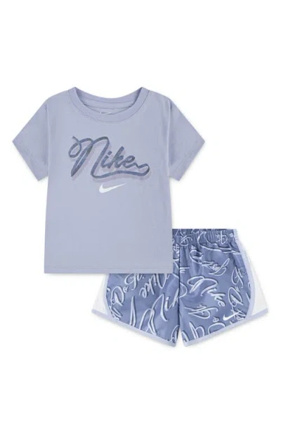Nike Kids' Essentials Tempo T-shirt & Shorts Set In Blue