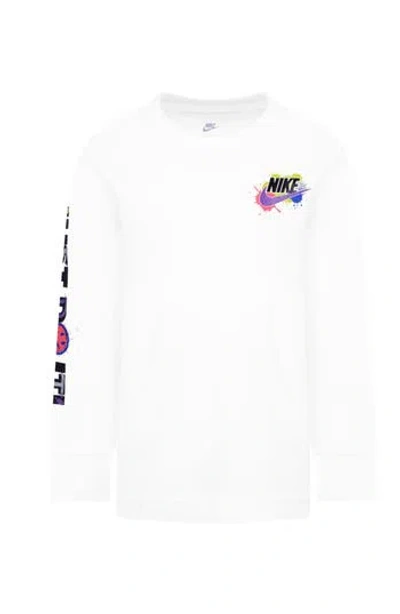 Nike Kids' Express Yourself Long Sleeve Graphic T-shirt In White