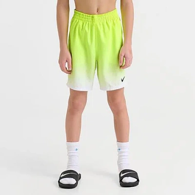 Nike Kids' Fade Lap Swim Shorts In Volt/white