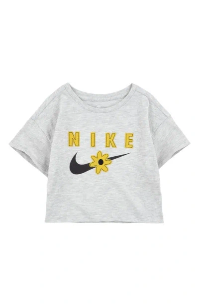 Nike Kids' Fashion Cotton Graphic T-shirt In Grey Heather