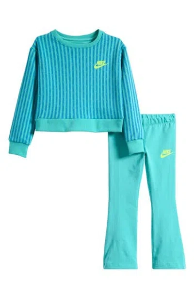 Nike Kids' Femme Pop Fleece Top & Leggings Set In Blue