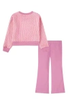 Nike Kids' Femme Pop Fleece Top & Leggings Set In Magic Flamingo