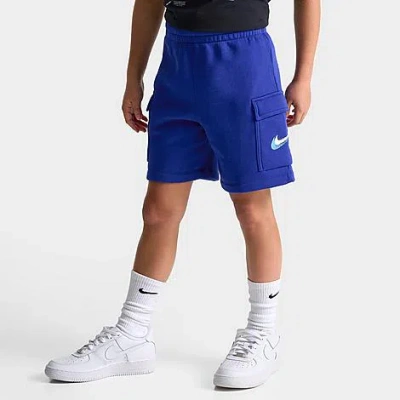Nike Kids' Fleece Cargo Shorts In Deep Royal Blue
