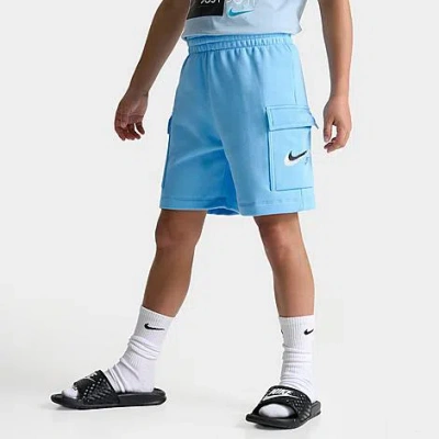 Nike Kids' Fleece Cargo Shorts In Aquarius Blue