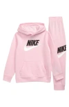 Nike Kids' Fleece Hoodie & Sweatpants Set In Pink Foam