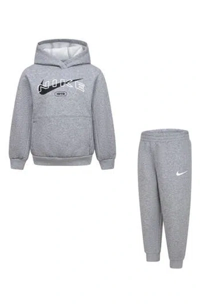 Nike Kids' Fleece Pullover & Joggers Set In Dark Grey Heather