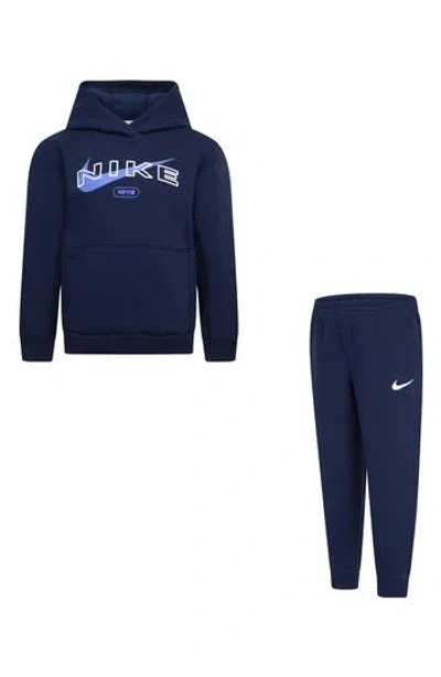 Nike Kids' Fleece Pullover & Joggers Set In Midnight Navy