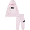 Nike Kids' Fleece Pullover Hoodie & Joggers Set In Pink Foam