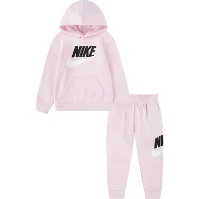 Nike Kids' Fleece Pullover Hoodie & Joggers Set In Pink Foam