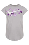 Nike Kids' Floral Futura Graphic T-shirt In Gray