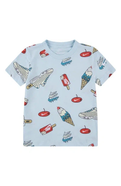 Nike Kids' Food Print T-shirt In Glacier Blue