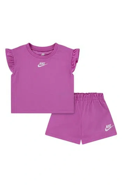 Nike Kids' French Terry T-shirt & Shorts Set In Pink
