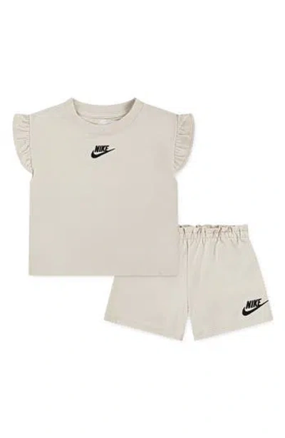 Nike Kids' French Terry T-shirt & Shorts Set In Gray