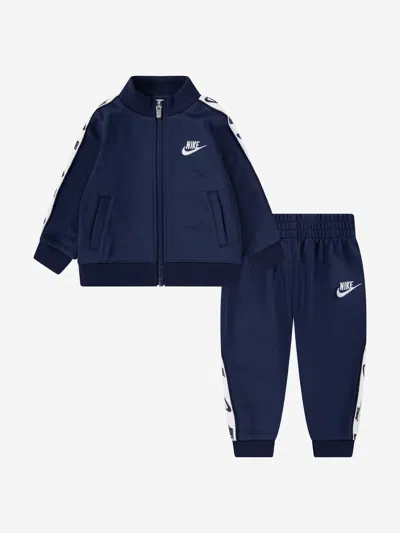 Nike Kids Full Zip With Logo Tape Tracksuit In Blue