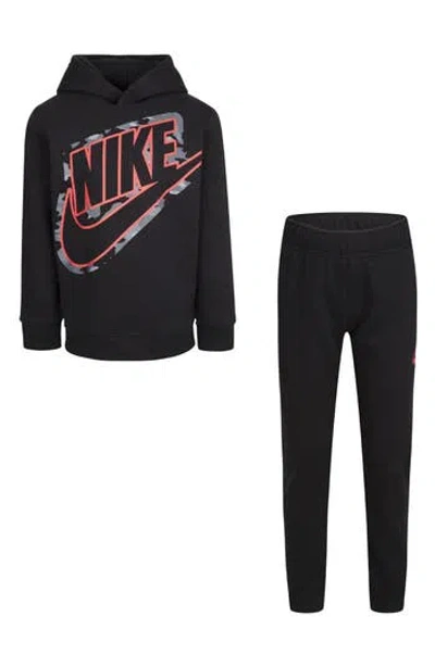 Nike Kids' Futura Camo Fleece Set In Black