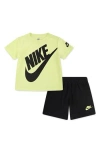 Nike Kids' Futura Graphic Tee & Shorts In Black/light Lemon