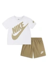 Nike Kids' Futura Graphic Tee & Shorts In Parachute Beige