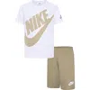 Nike Kids' Futura Graphic Tee & Shorts Set In Parachute Beige