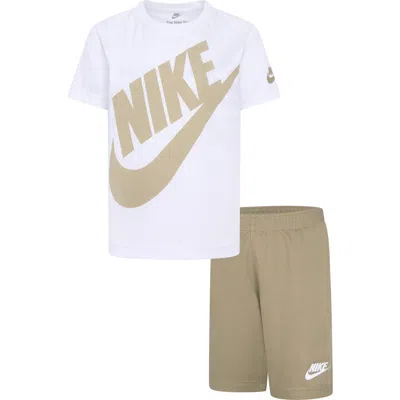 Nike Kids' Futura Graphic Tee & Shorts Set In Parachute Beige