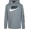 Nike Kids' Futura Hooded Long Sleeve T-shirt In Carbon Heather