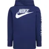 Nike Kids' Futura Hooded Long Sleeve T-shirt In Midnight Navy