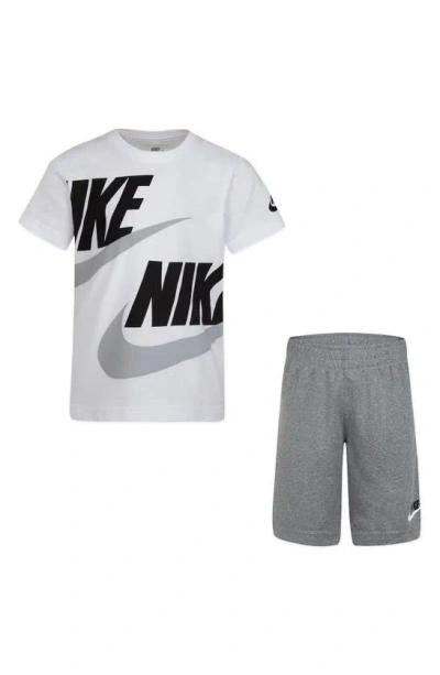 Nike Kids' Futura Performance Graphic T-shirt & Shorts Set In Carbon Heather