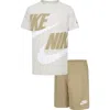Nike Kids' Futura Performance Graphic T-shirt & Shorts Set In Neutral