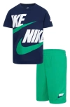 Nike Kids' Futura Performance Graphic T-shirt & Shorts Set In Stadium Green