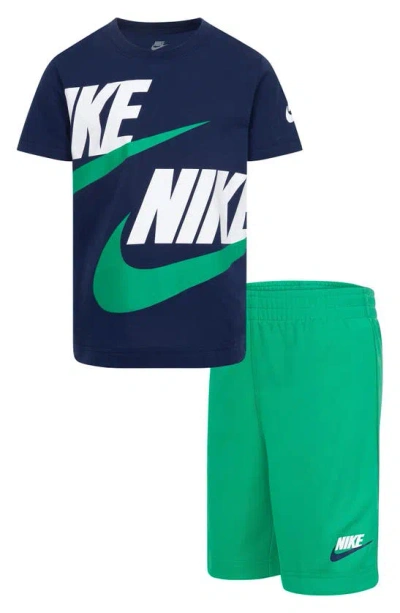 Nike Kids' Futura Performance Graphic T-shirt & Shorts Set In Stadium Green