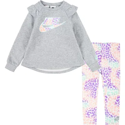 Nike Kids' Futura Ruffle Sleeve Top & Leggings Set In Sail