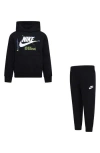 Nike Kids' Futura Wrap Hoodie & Pull-on Pants Set In Black