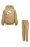 Nike Kids' Futura Wrap Hoodie & Pull-on Pants Set In Brown