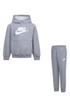 Nike Kids' Futura Wrap Hoodie & Pull-on Pants Set In Dark Grey Heather