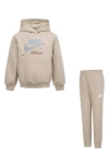 Nike Kids' Futura Wrap Hoodie & Pull-on Pants Set In Gray
