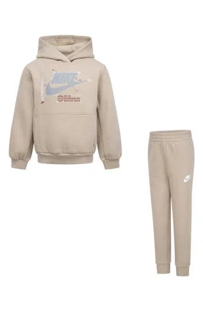Nike Kids' Futura Wrap Hoodie & Pull-on Pants Set In Gray