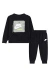 Nike Kids' Future Utility Crew Sweater & Sweatpants Set In Black
