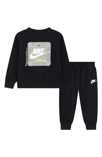 Nike Kids' Future Utility Crew Sweater & Sweatpants Set In Black