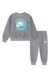 Nike Kids' Future Utility Crew Sweater & Sweatpants Set In Dark Grey Heather