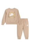 Nike Kids' Future Utility Crew Sweater & Sweatpants Set In Hemp