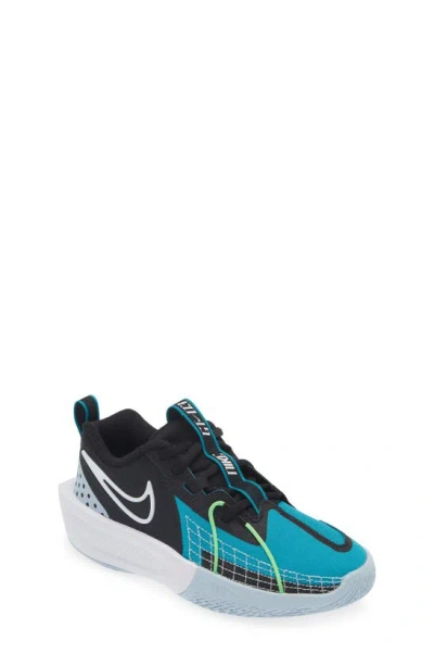 Nike Kids' G.t. Cut 3 Basketball Shoe In Black/ White/ Aquamarine/ Blue