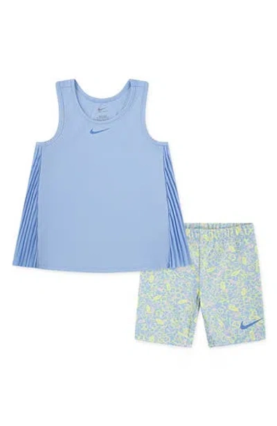 Nike Kids' Game Swoosh Match Dri-fit Tank & Shorts Set In Blue