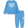 Nike Little Boys Gameday Essentials 2-piece Crewneck Sweatshirt And Pants Set In Blue