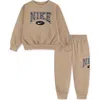 Nike Kids' Gameday Essentials Fleece Pullover & Joggers Set In Neutral