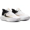 Nike Kids' Giannis Immortality 4 Basketball Shoe In White/metallic Gold/black