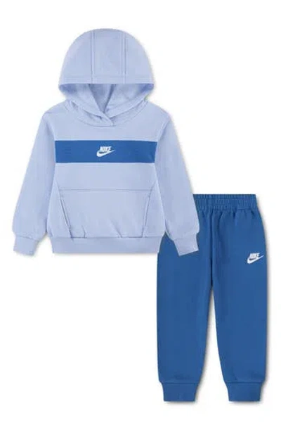Nike Kids' Goal Fleece Hoodie & Joggers Set In Blue
