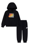 Nike Kids' Gradient Futura Pullover Hoodie & Joggers Set In Black