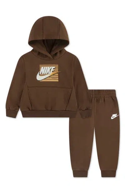 Nike Kids' Gradient Futura Pullover Hoodie & Joggers Set In Brown